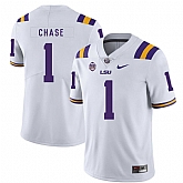 LSU Tigers 1 Ja'marr Chase White Nike College Football Jersey Dzhi,baseball caps,new era cap wholesale,wholesale hats